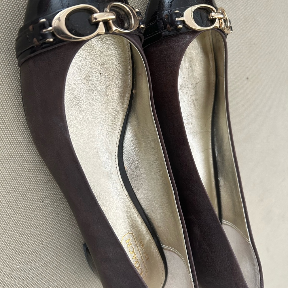 Coach Women's Black and Brown Loafers - Picture 3 of 5